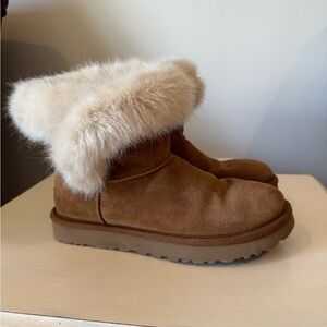 UGG Tan Winter Boots with Cream Fur